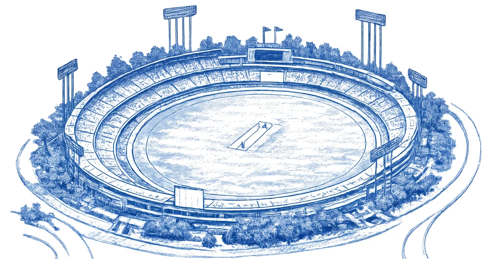 Cricket stadium illustration